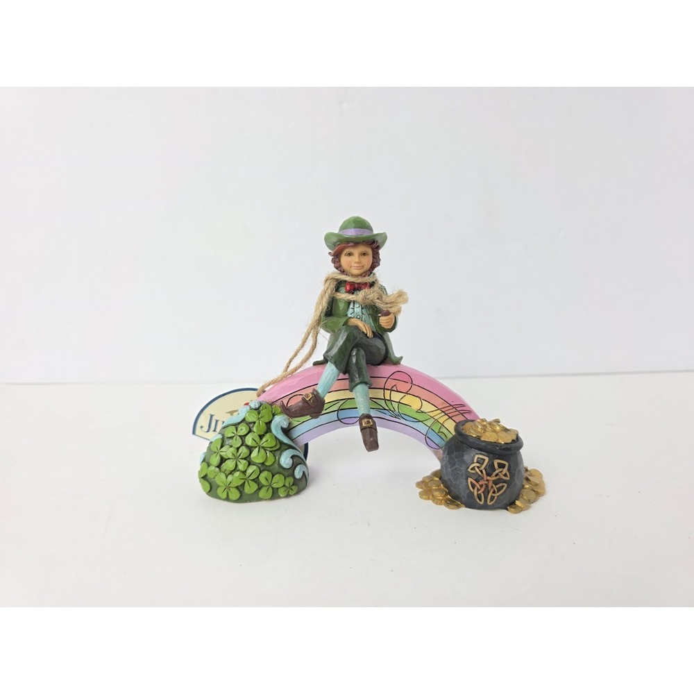 Enesco Jim Shore Irish St Patricks Day figurine Lucky You Leprechaun Rainbow